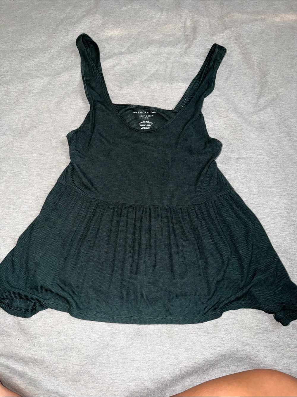 American Eagle Outfitters Black Ribbed Flowy Tank